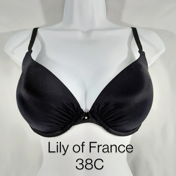 Lily of France Perfect Lift Padded Black T-Shirt Bra Plus Size 38C - Picture 1 of 11